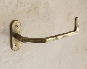 Vintage Solid Brass Towel Holder – Hand Forged Style Wall Mount Bathroom Rack