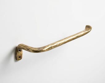 Unlacquered Brass Towel Holder | Minimalist Wall Hook, Solid Brass Bathroom Hardware