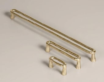 Unlacquered Brass Cabinet Pull Handle – Solid Brass Drawer & Door Hardware