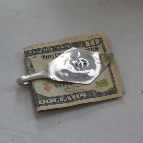 Art Deco Silverware Money Clip – Upcycled Spoon, Dollar Symbol