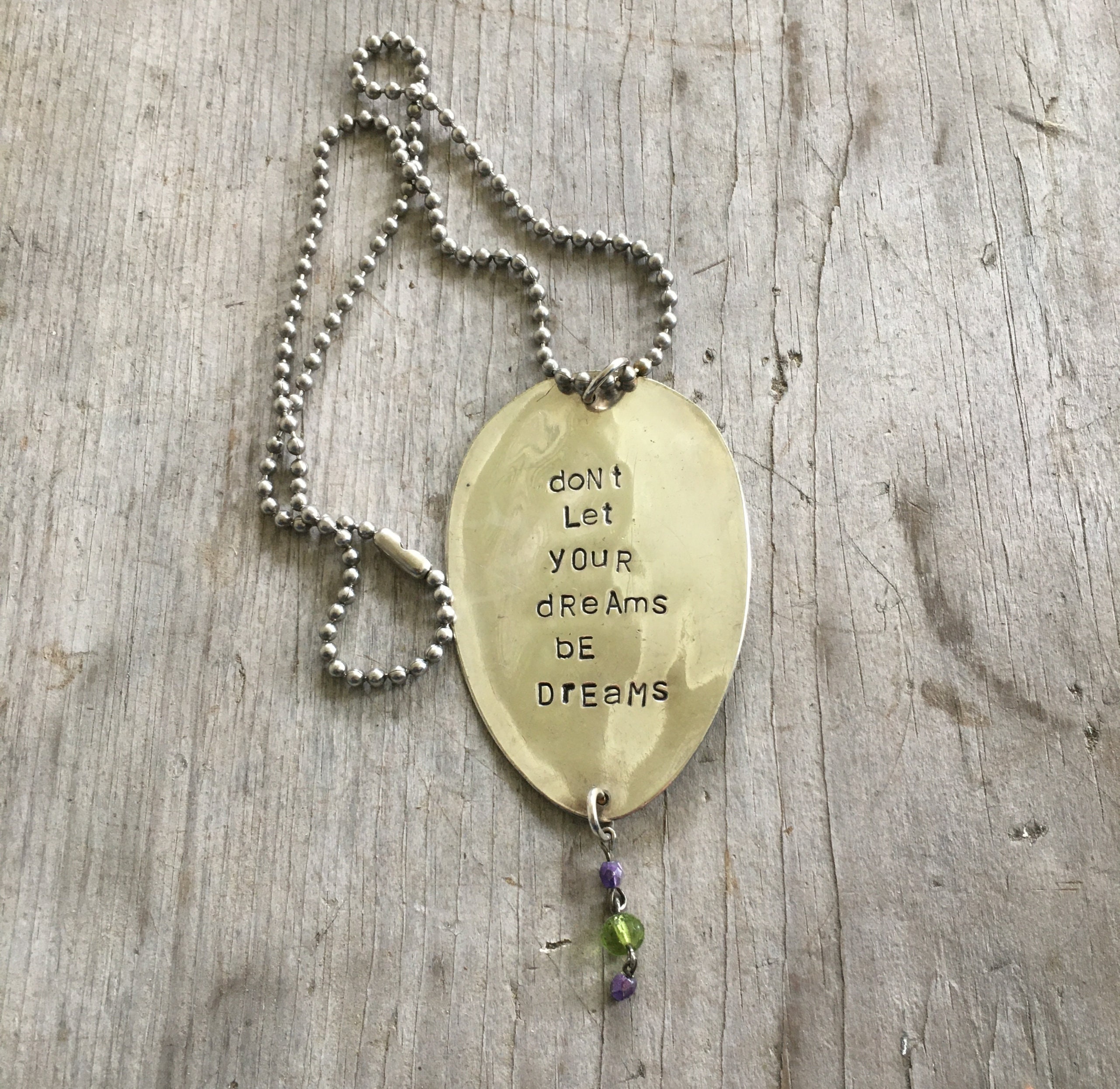 ペンダント ヴィンテージ Hand Stamped Upcycled Spoon Necklace - Vintage Silverware