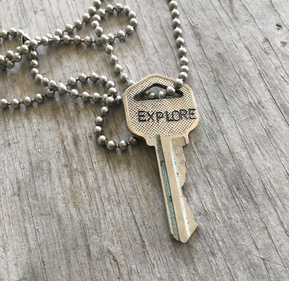 Key necklace hotsell with words
