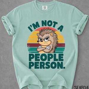 I'm Not A People Person Shirt, Funny Hedgehog Tee, Introvert Lover Tshirt, Grumpy Hedgehog Top, Sarcastic Quote Graphic Gift For Her