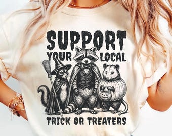 Halloween Animal Shirt, Trick or Treaters Graphic, Comfort Colors T-Shirt