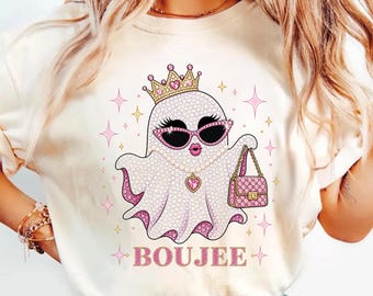 Boujee Ghost Shirt, Glam Halloween Tee, Spooky Ghost Graphic, Comfort Colors T-Shirt