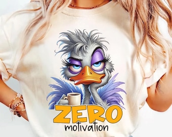 Zero Motivation Shirt, Funny Duck Graphic Tee, Sarcastic Comfort Colors T-Shirt