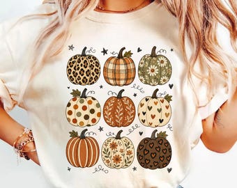 Fall Pumpkin Shirt, Autumn Graphic Tee, Comfort Colors T-Shirt