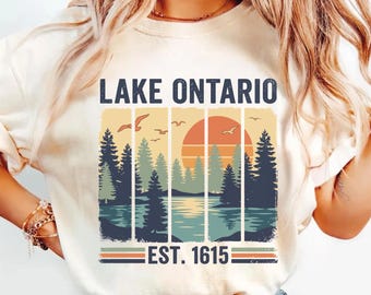 Lake Ontario T-Shirt, Ontario Lake Graphic Tee, Scenic Nature Shirt, Comfort Colors Tee