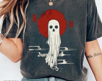 Japanese Ghost Shirt, Spooky Spirit Graphic Tee, Comfort Colors T-Shirt
