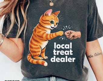 Ginger Cat Local Treat Dealer Shirt, Comfort Colors Vintage Kitty Tee