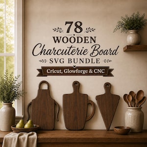 78 trächarkuteribrädor, skärbräda SVG, Glowforge laserfiler, CNC-routmallar, Cricut, digital nedladdning