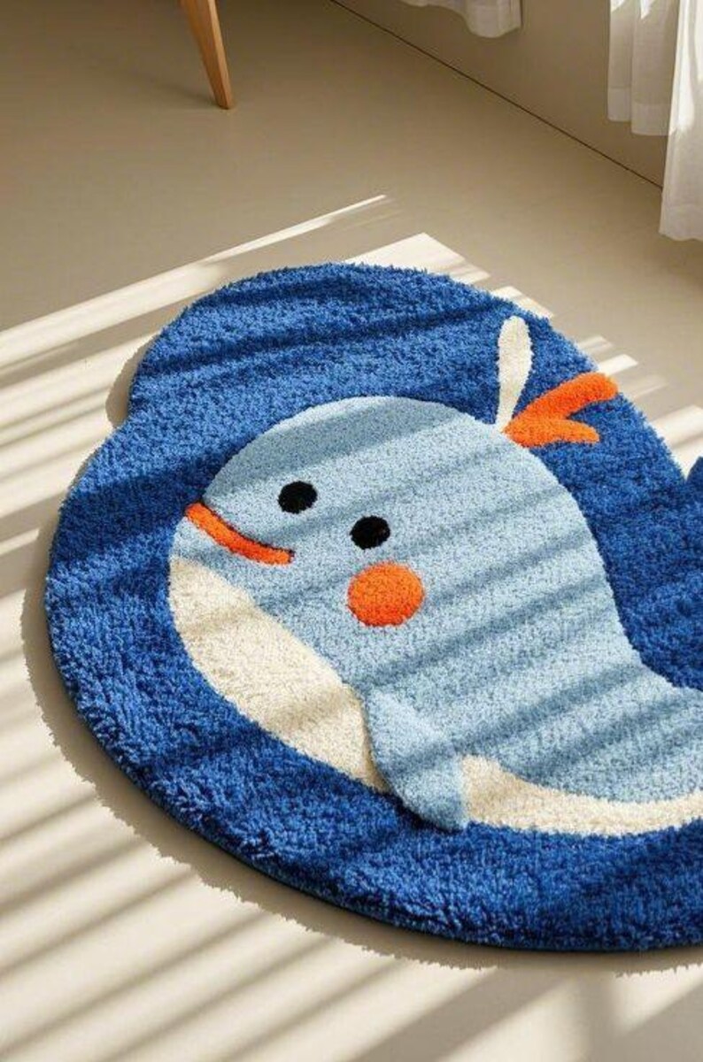 Hand-tufted Wool Shark Rug, Kids Playroom Carpet - Etsy