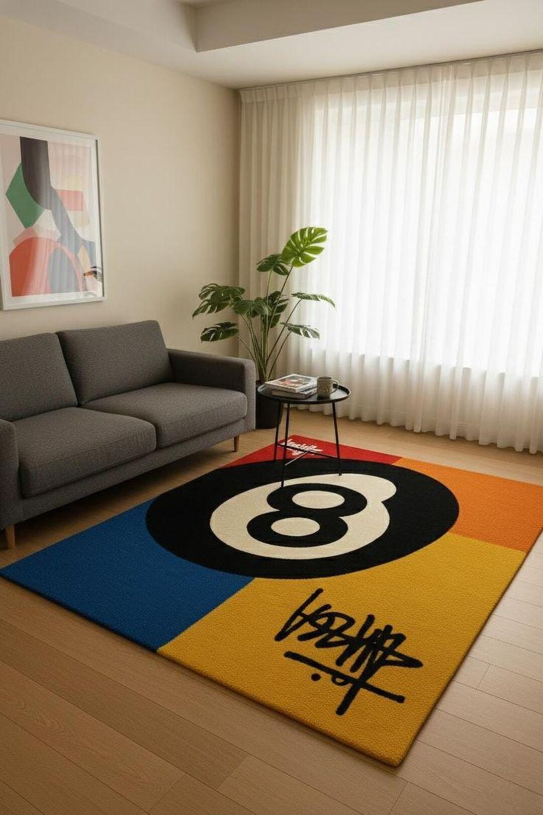 Hand-tufted Wool 8 Ball Rug, Modern Graphic Carpets - Etsy