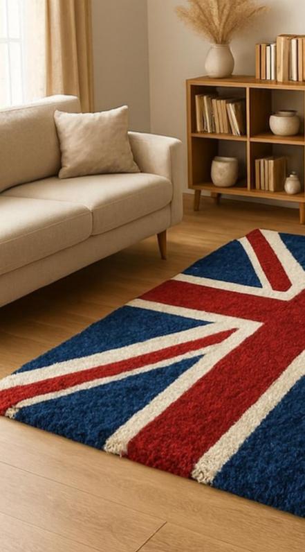 Union Jack Rugg Handmade Wool Union Jack Rug, British Flag Decor - Etsy