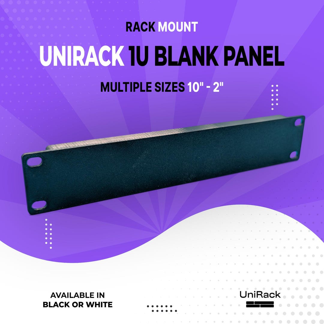 Unirack 1U Rack Blank Panel - Reinforced PETG Black or White - Multiple ...