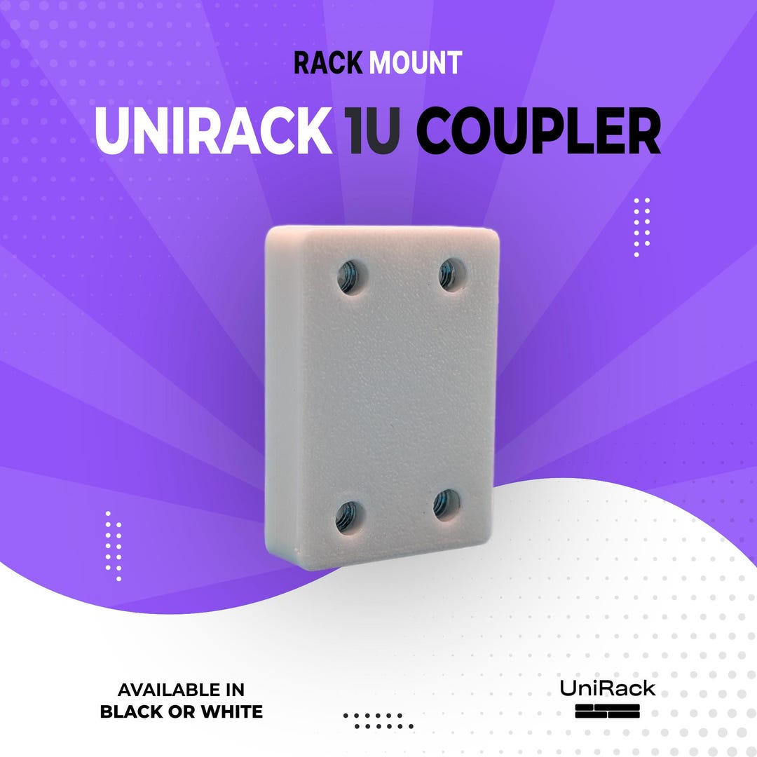 Computer Server Rack Coupling With Another Rack Mount Unirack 1U Universal Coupler - Connect Two Rack Panels or Devices - 10 ...
