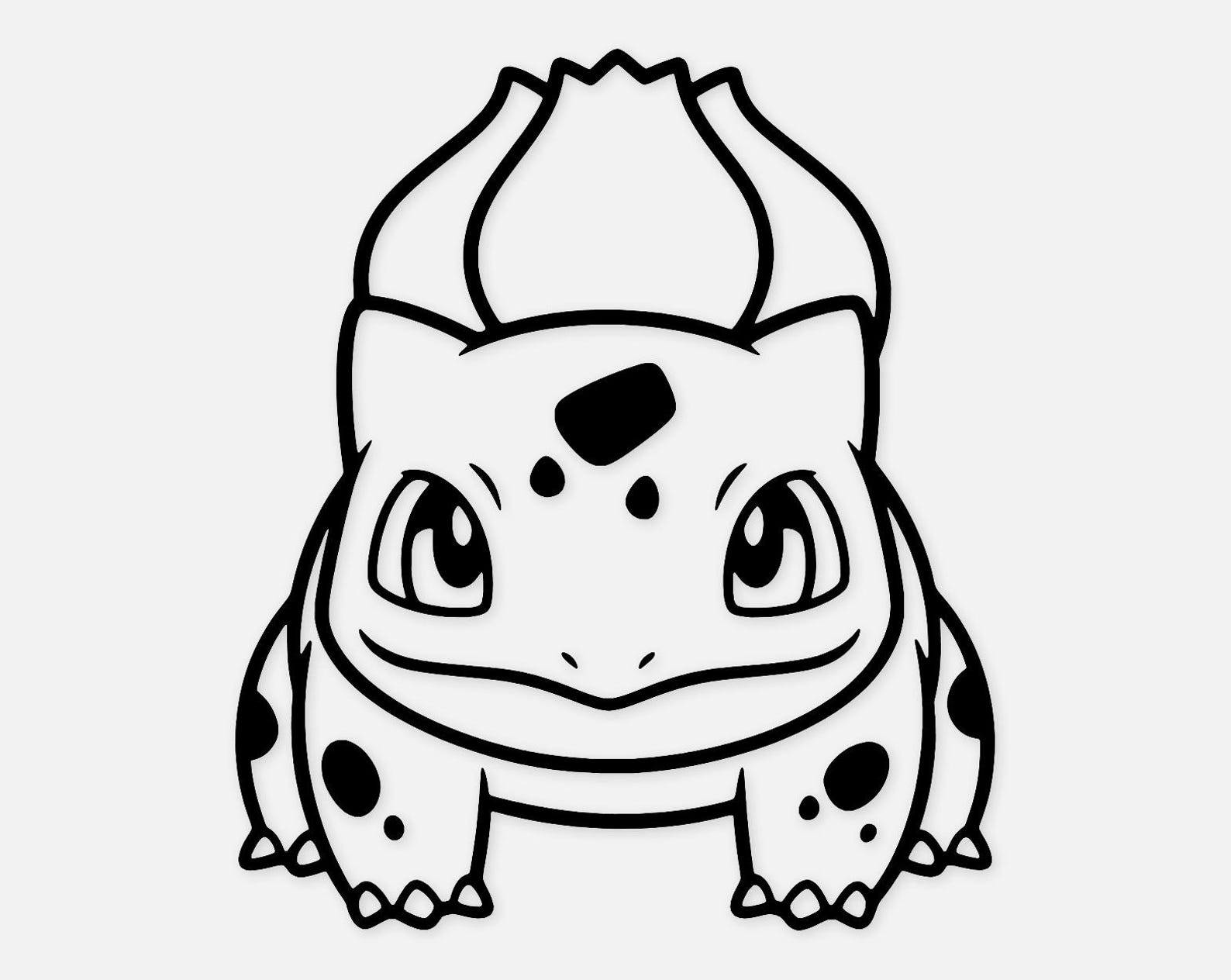Bulbasaur Digital Artwork: Black and White Vector Outline - Etsy