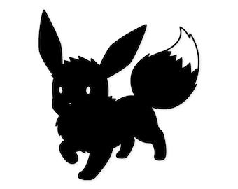 Eevee Silhouette Art: Black And White Vector Illustration