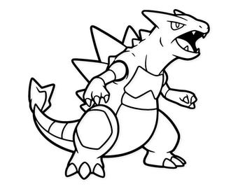 Groudon Digital Artwork: Svg Png Dxf Bold Line Art Illustration