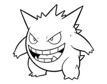 Gengar Digital Artwork: Minimalistischer Entwurf