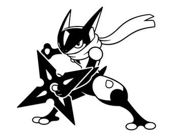 Greninja Digital Artwork: Svartvit vektorillustration för Cricut