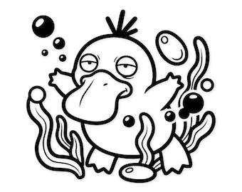 Psyduck svg: Verspieltes Unterwasserdesign Für Kunsthandwerk