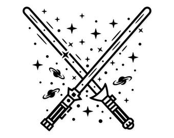 SVG de dois sabres de luz: Design arrojado para fãs de Star Wars
