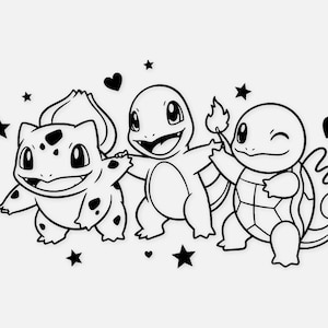 Bulbasaur Illustration: Black and White Vector Graphic