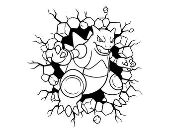 Tyranitar Digital Artwork: Bold Line Art Illustration