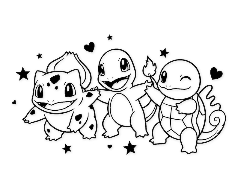 Bulbasaur Illustration: Black and White Vector Graphic