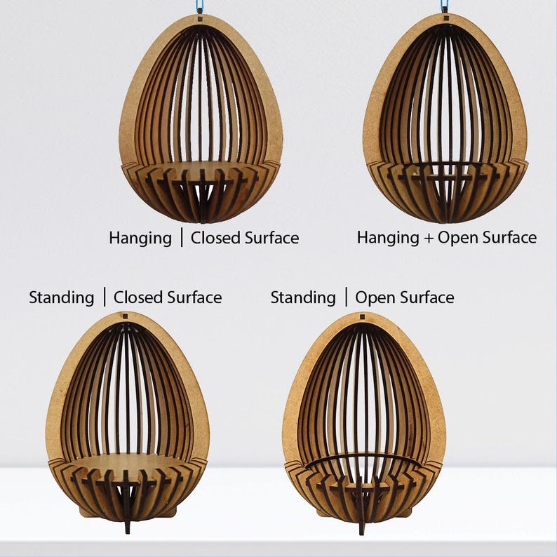3D Laser Cutting File Egg SVG DXF – DIY Easter Decoration Template ...