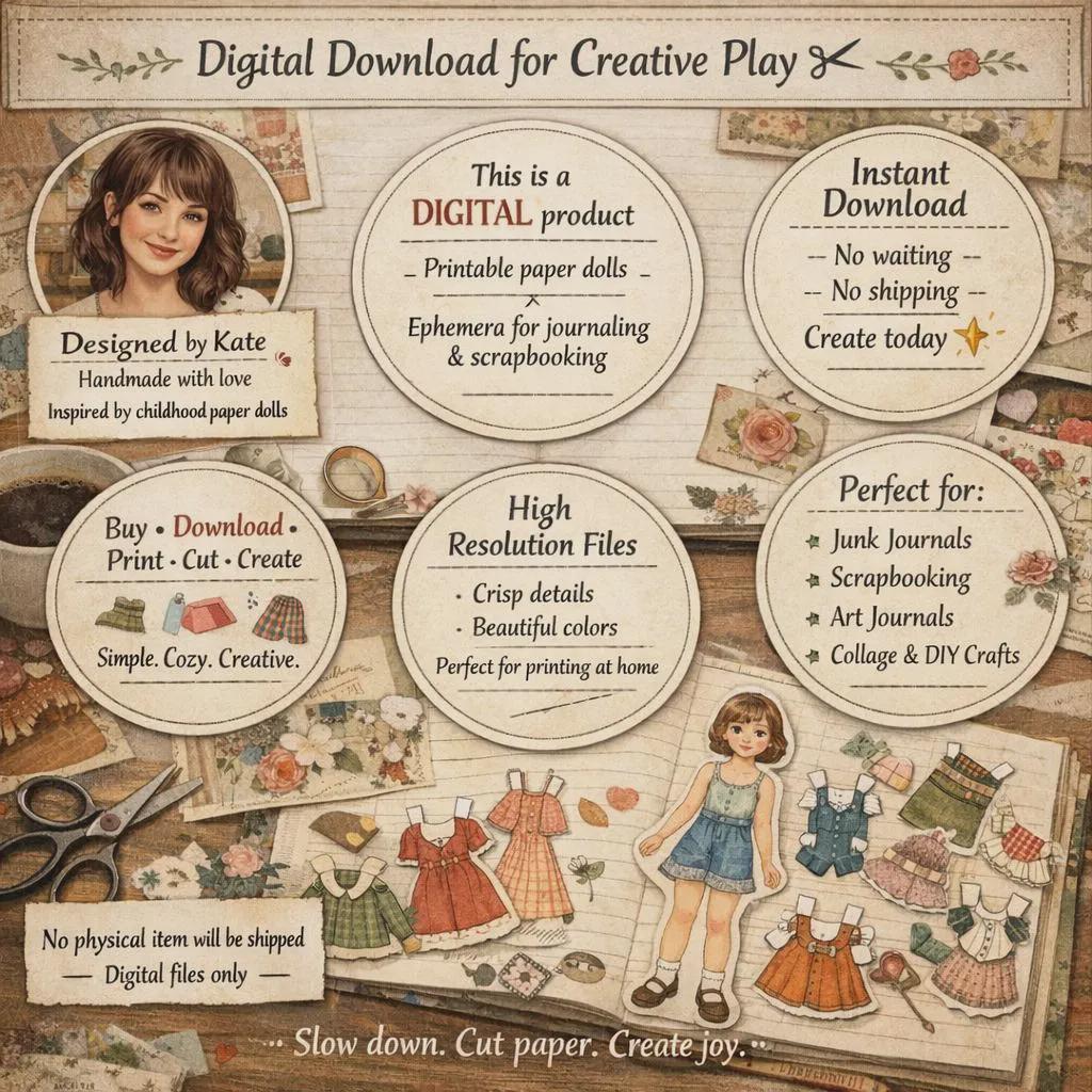 Edwardian Vintage Paper Dolls, Printable Classic Victorian Dress up ...
