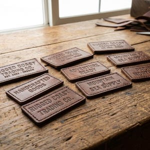 Custom Laser Engraved Genuine Leather Patch | Iron-On or Sew-On