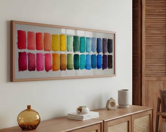 Rainbow Watercolor Palette Print, Modern Art Studio Printable Wall Art (Digital Download)