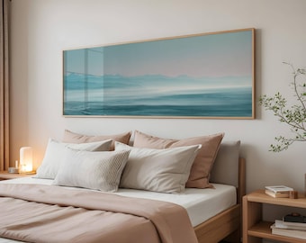 Pastel Ocean Panoramic Print | Minimal Coastal Seascape (Digital Download)