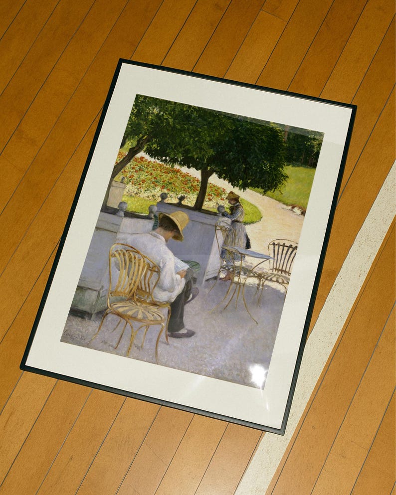 Cottagecore Reading Vintage Garden Terrace Reading, Cottagecore Woman in Hat Printable Wall ...