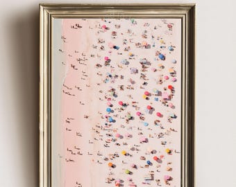 Beach Umbrellas Aerial View, Summer Coastal Printable Wall Art (Digital Download)