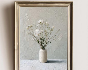 Baby's Breath Floral Print | Minimalist Still Life Art (Digital Download)