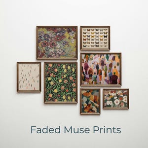 Bright Eclectic Pattern Wall Art Set of 7: Botanical & Abstract Prints (Digital Download) 2474