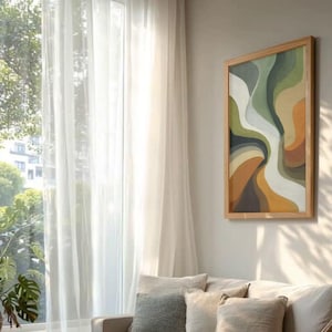 Organic wave illustration instant download for home — multi-layered swirling composition in warm tones
