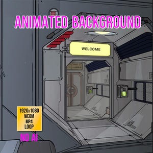 Pantallas de transmisión animadas de la Estación Espacial / Superposiciones de Twitch de anime de ciencia ficción / MP4 PNG