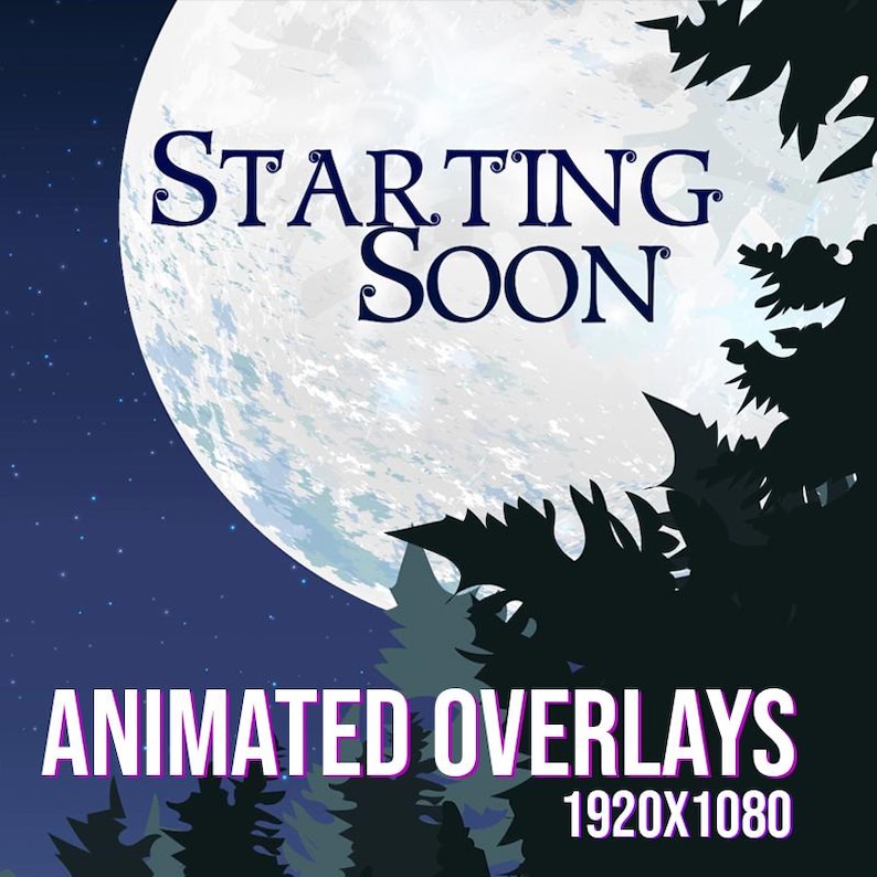 Moonlight Forest Stream Overlays | Starting Soon, Be Right Back, Ending ...