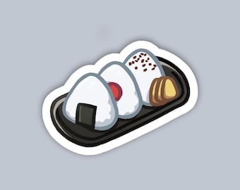 Onigiri Rice Ball | Cute Japanese Food Waterproof Vinyl Die Cut Sticker for Laptop, Decals, or Water Bottle