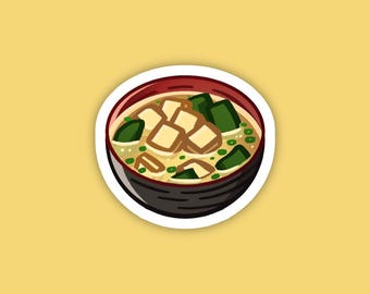 Miso Soup | Cute Japanese Food Waterproof Vinyl Die Cut Sticker for Laptop, Decals, or Water Bottle