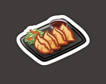Gyoza, Dumpling | Cute Japanese Food Waterproof Vinyl Die Cut Sticker for Laptop, Decals, or Water Bottle