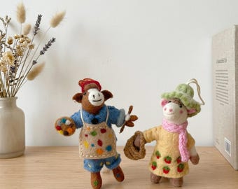 Handmade Wool Felt Spring Calf | Whimsical Picnic Decor | Woolen Meadow Art