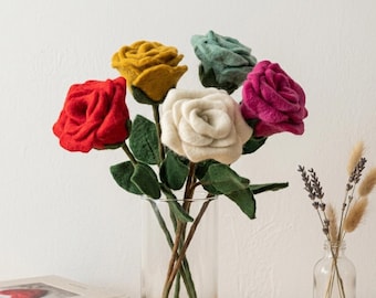 Handmade Wool Felt Flower Bouquet | Everlasting Floral Mother’s Gift | Unique Fiber Art