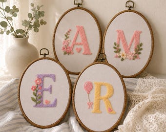 Custom Needle Felt Letter Art, Personalized Nursery Initial Decor, Handmade Wool Felt Monogram Wall Hanging, Baby Shower Gift