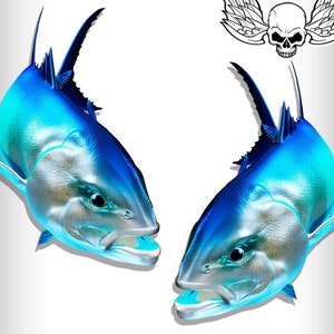 Giant Trevally Aufkleber Angeln Aufkleber für Tackle Box RV LKW Camper Anhänger AFP-0020