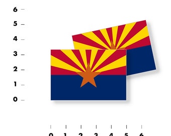 ARIZONA SHAPED State Flag Sticker 14/" shape phoenix car az decal